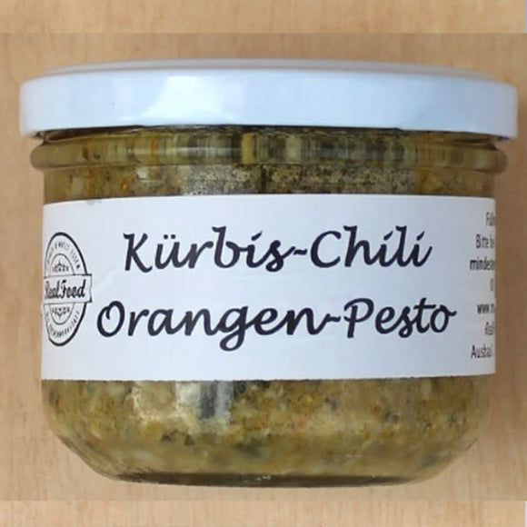 Pesto Kürbis-Chili-Orangen, 180g von Realfood aus Wiendorf